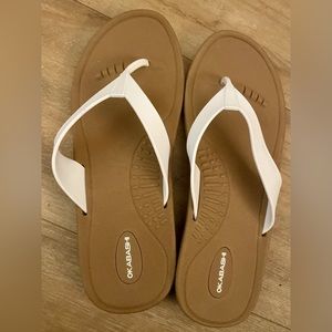 Okabashi Flip Flops with White Straps